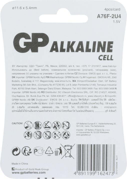 Immagine prodotto GP Batteries Alcalina LR44 (4 pz., LR44, 105 mAh)