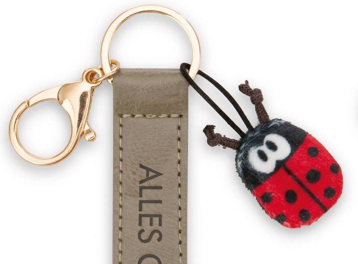 Produktbild Magni NICI Schlüsselanhänger Alles Gute! Kunstlederband mit Marienkäfer olive 10cm