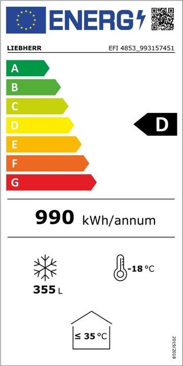 Label énergétique Liebherr EFI 4853 (Autonome, 355 l)