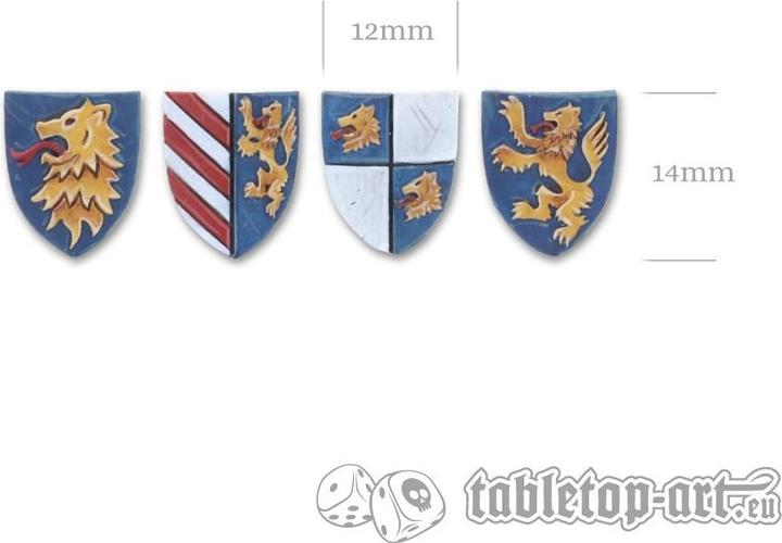 Produktbild Tabletop-Art Zubehör Ritterschilde Set 1 - Löwen 8 Teile