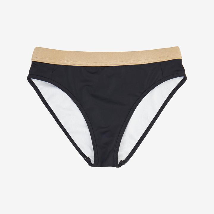 Produktbild Olaian Bikini-Hose Mädchen 900 Buddy schwarz/gold (140)
