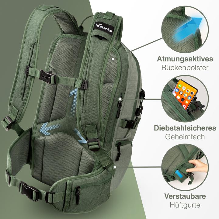 Produktbild Valkental Explorer V22 - Outdoor Rucksack mit integrierter Sling Bag (22 l)