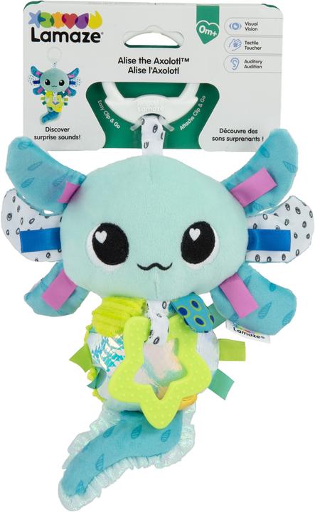 Actual product image Tomy LAMAZE Alise the Axolotl - Clip and Go Baby Pram Toys - Sensory Toys for Babies - Early Learning Bab