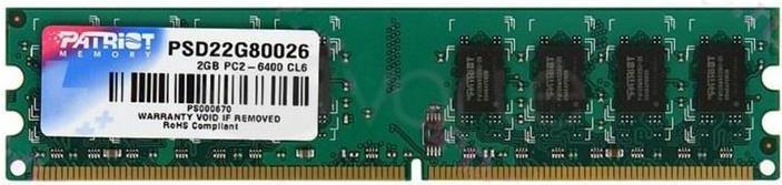 Patriot 2 Go DDR2 PC6400 800 MHz DIMM (1 x 2GB, 800 MHz, DDR2-RAM, DIMM)