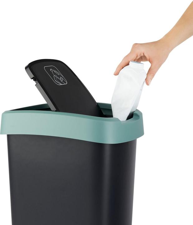 Produktbild Rotho Mülleimer Twist 25L schwarz und blau (25 l)