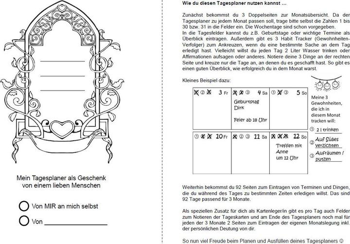 Immagine prodotto Tagesplaner undatiert A5 für Tageskarten ziehen und Termine (A5, Tedesco)