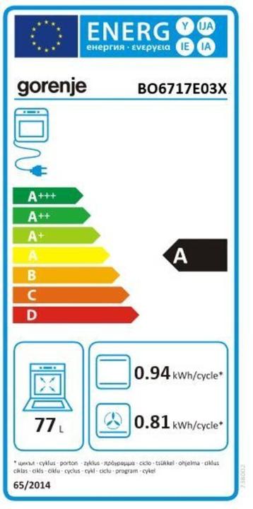 Energy Label Gorenje BO 6717 E03X