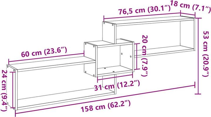 Produktbild VidaXL Wandschrank (158 x 18 x 53 cm)