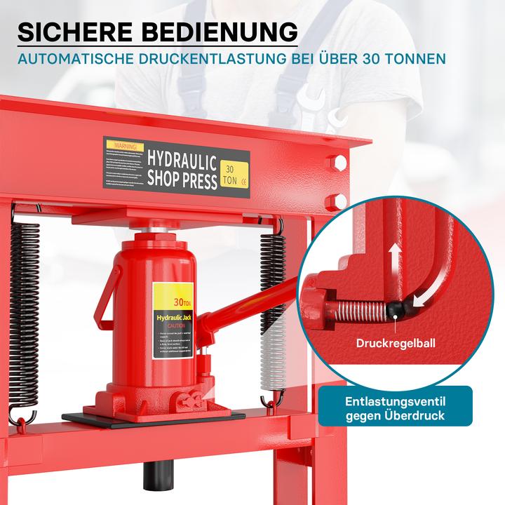 Immagine prodotto Wiltec 30T pressa idraulica da 500 mm per officina pressa a telaio pressa a perno in acciaio