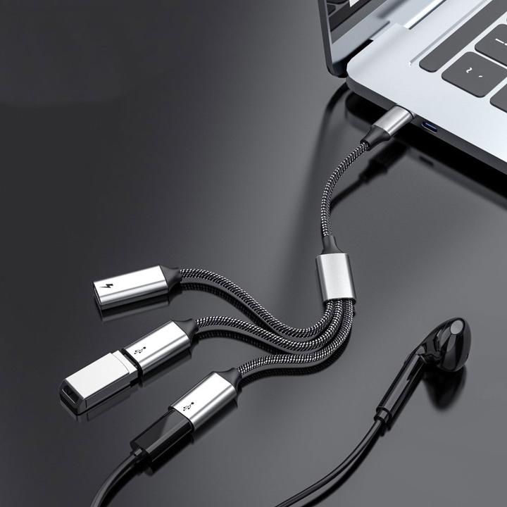 Produktbild Apfelkiste USB C auf 3x USB C Adapter Ladekabel OTG Nylon Datenkabel 60W (USB-C, 4 Ports)