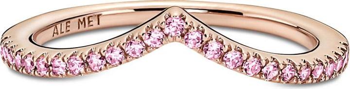 Produktbild Pandora 14kt Rose Gold Sparkling Wishbone Pink Ring (44)