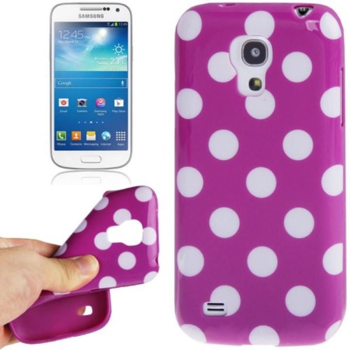 Produktbild König Design Schutzhülle Punkte TPU Case für Handy Samsung Galaxy S4 mini i9190 violett/weiss (Samsung Galaxy S4 mini)