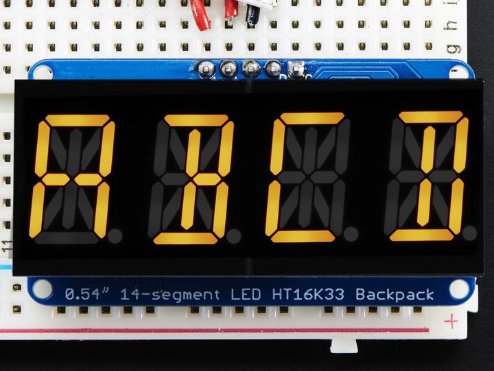 Actual product image Adafruit Alphanumeric display Yellow 4 characters I2C (Display)