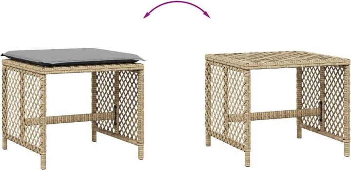 Immagine prodotto VidaXL Sgabello da giardino Cuscino Sgabello Sedia da giardino Sgabello 4 pezzi. Miscela beige