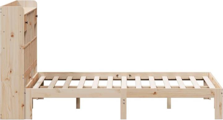 Produktbild VidaXL Massivholzbett Holzbett Bett mit Regal ohne Matratze 150x200cm Kiefer (150 x 200 cm)