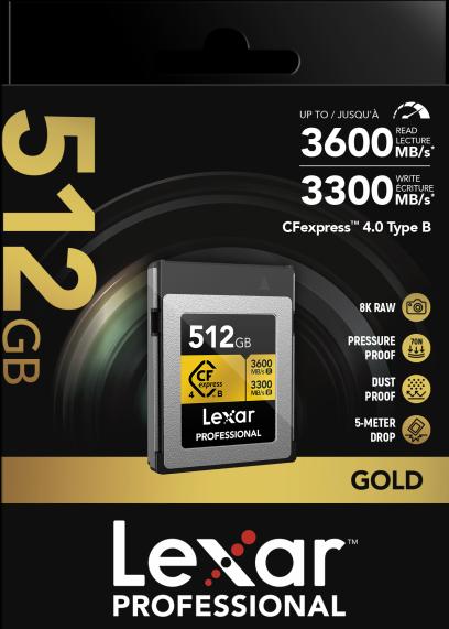 Actual product image Lexar Gold (512 GB, CFexpress type B)
