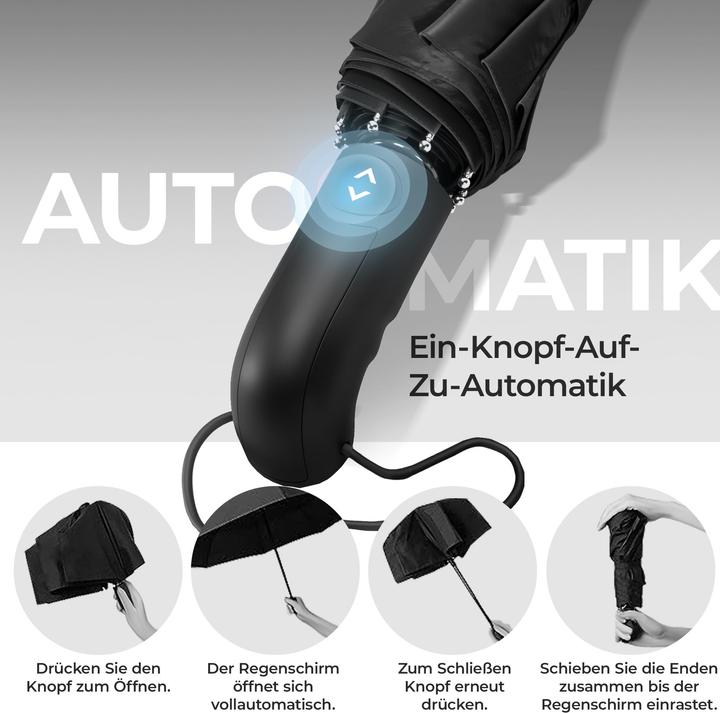Produktbild Wilford & Sons Doppelt belüfteter Regenschirm, Schwarz