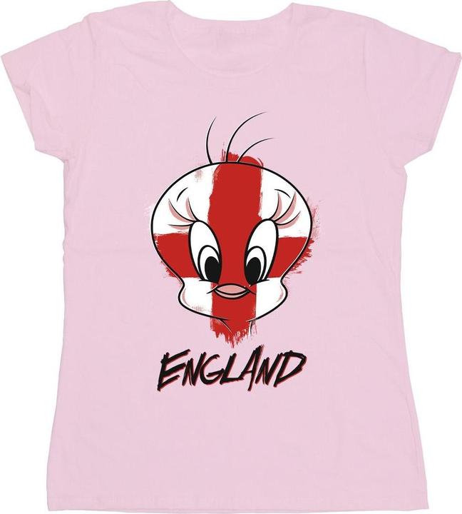 Actual product image Looney Tunes Womens/Ladies Tweety England Face Cotton T-Shirt (L)
