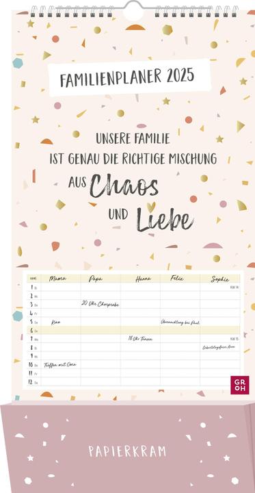 Unsere Familie ist genau die richtige Mischung aus Chaos und Liebe (25 x 52.3 cm, Deutsch)
