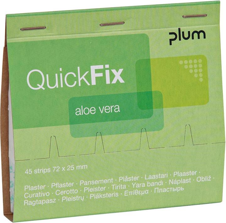 Immagine prodotto Plum Strisce di cerotto QuickFix Aloe Vera, ricarica per dispenser, idratante, 6 x 45 pezzi. (270 x)
