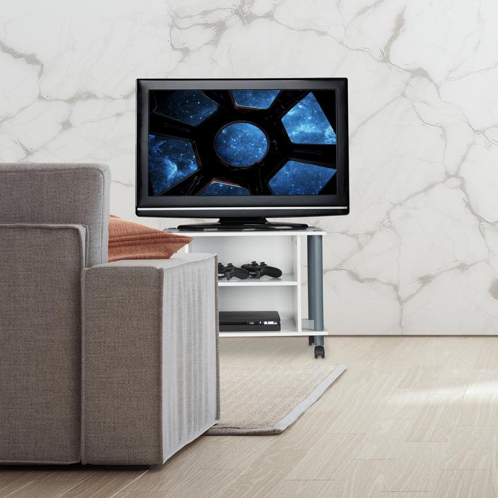 Image du produit Relaxdays Meuble TV sur rouettes et compartiments (60 x 40 x 45 cm)
