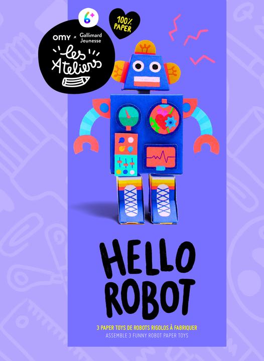 Immagine prodotto Hello robot : 3 paper toys de robots rigolos à fabriquer (Francese, Collettività, 2024)