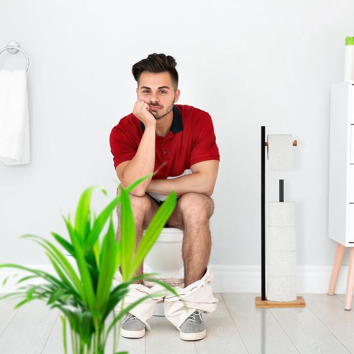 Immagine prodotto Relaxdays Porta Carta Igienica da Terra, in Bambù