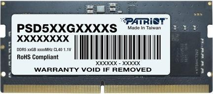 Produktbild Patriot Signature Line 16GB 5600MT/s CL46 SO-DIMM (1 x 16GB, 5600 MHz, DDR5-RAM, SO-DIMM)