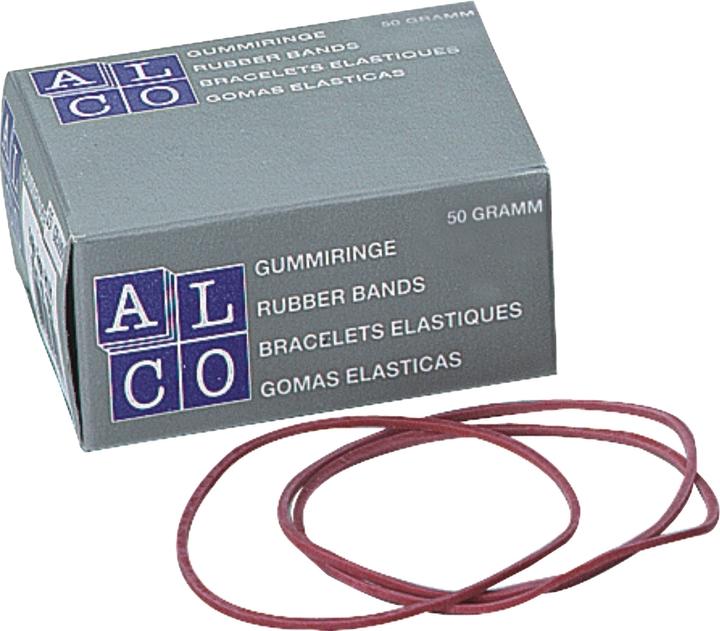 Produktbild Alco Gummibänder, Naturkautschuk, rot, verschiedene Grössen (1 Stk.)