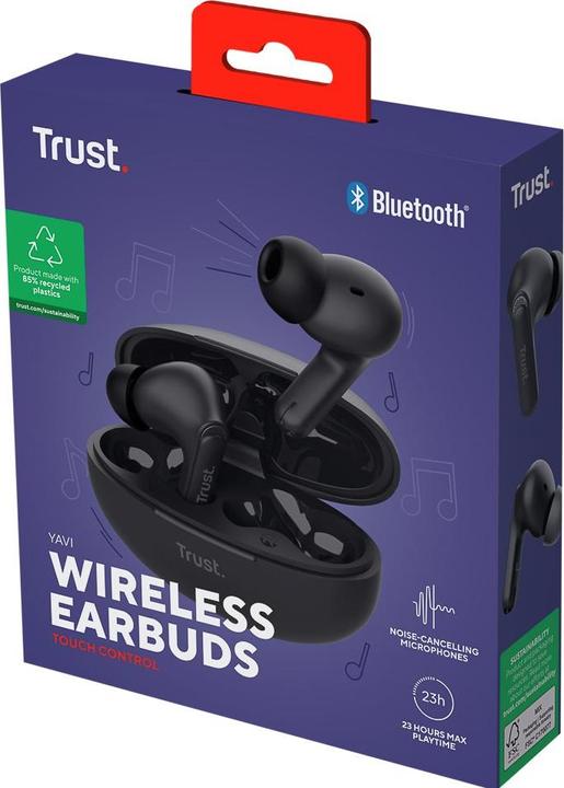 Actual product image Trust Yavi Bt Enc Earbuds Black (ANC, 23 h, Cable)