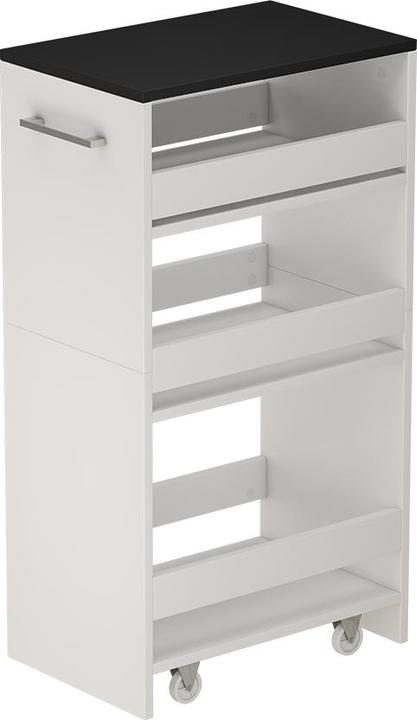 Produktbild Vicco Rollregal Rivo, Weiss/Anthrazit, 30 x 84.8 cm