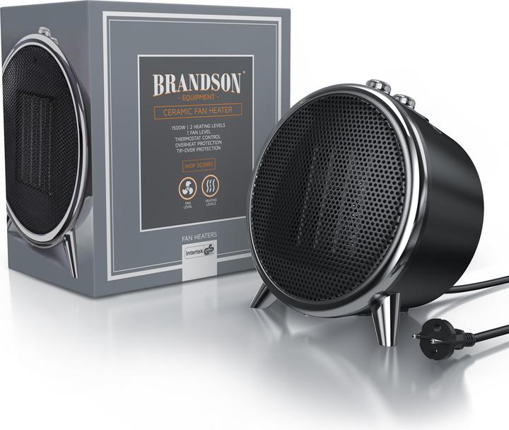 Actual product image Brandson Fan heater 1500 Watt, ceramic heating element and thermal fuse, bathroom ceramic heater (1500 W)