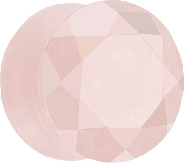 Produktbild Star Piercing Flared Plug facettiert aus Rosenquarz Stein (ohne Messing, Mineralisch)