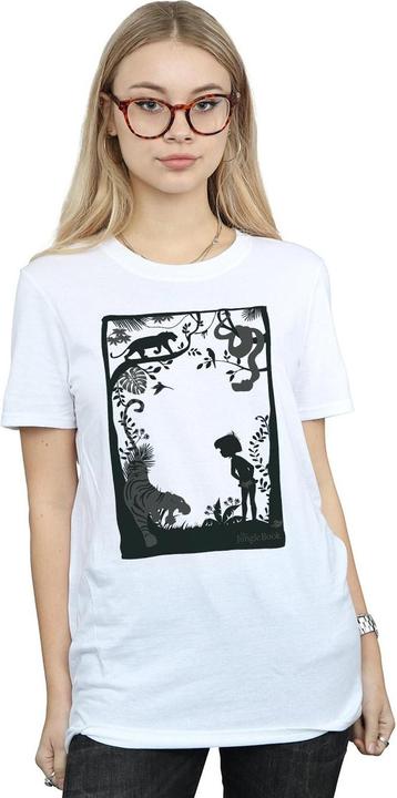 Actual product image Disney Womens/Ladies The Jungle Book Silhouette Poster Cotton Boyfriend T-Shirt (XL)