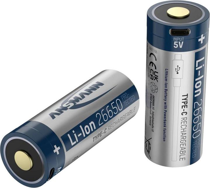 Ansmann Type-C Rechargeable (1 pcs, 26650, 5100 mAh)