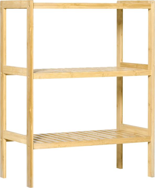 Homcom Regal Bambusregal 3 Regalböden, Bambus 62x33x80cm, Natur
