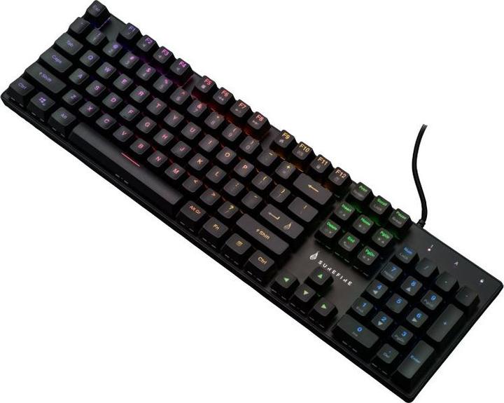 Actual product image SureFire Gaming KingPin M2 Wired, USB Gaming Keyboard Illuminated, Multimedia Keys US-Engli (US, Cable)