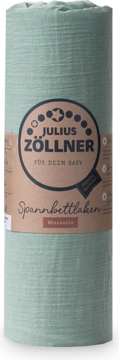 Image du produit Julius Zöllner Drap-housse Mousseline 60 x 120 cm, Vert (60 x 120 cm)
