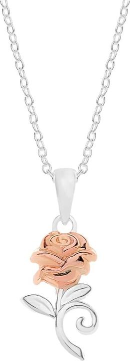 Actual product image Disney Beauty and the Beast Rose Necklace, 925 Sterling Silver (925 silver, 35 - 40.5 cm)
