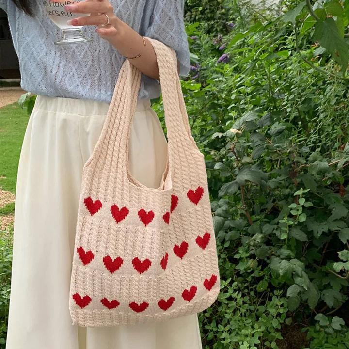 Actual product image Only-Bags.Store Knitted Handbags Large Capacity Bags Shoulder Bag Autumn Handbags Casual Woven