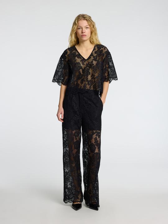 Actual product image Selected Femme Cropped fit lace top (42)
