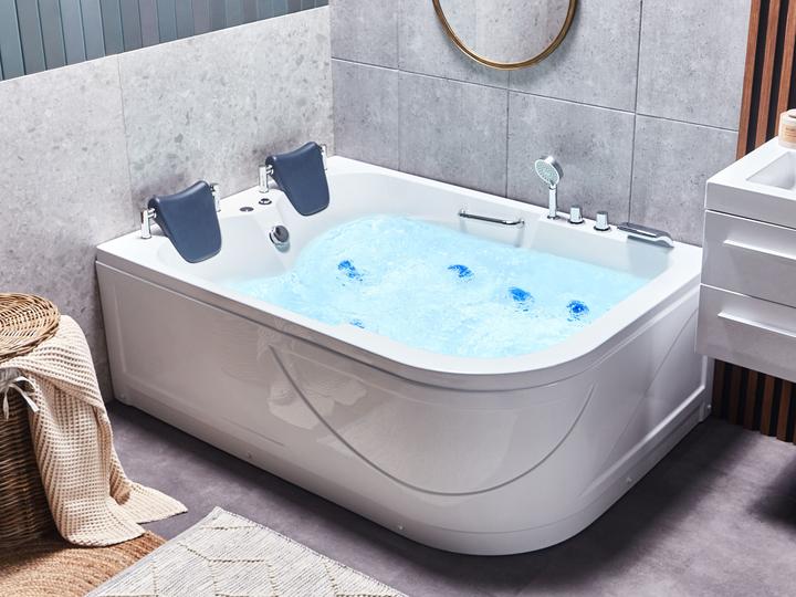Produktbild Beliani Whirlpool Badewanne weiss Eckmodell mit LED 170 x 119 cm rechts BAYAMO (318 l, 119 cm, 119 cm)