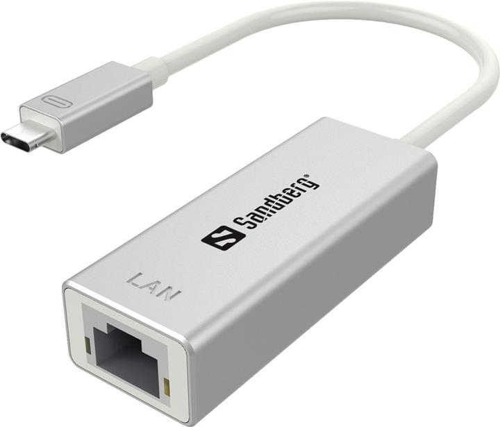 Productafbeelding Sandberg USB-C -> Netwerk Converter (USB-C, RJ45 Gigabit Ethernet (1x))
