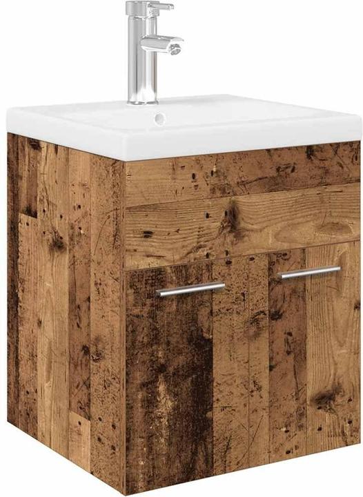 Produktbild VidaXL Waschbeckenunterschrank mit Einbaubecken und Wasserhahn Bad Waschtisch