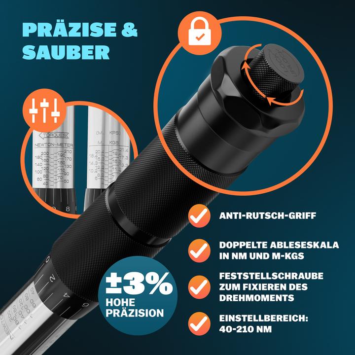 Image du produit Deuba Clé dynamométrique (1/2", 40 Nm, 210 Nm)