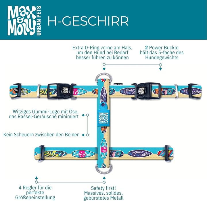 Image du produit Max & Molly Harnais pour chien (M, Chien, Jogging, Promenade, Sport canin, Général)