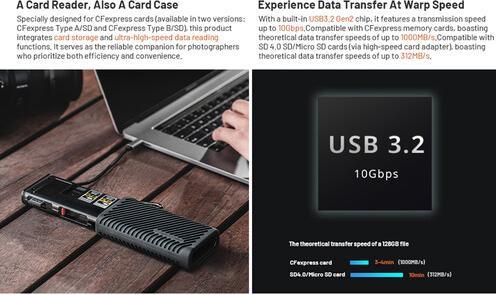 Image du produit Pgytech CreateMate boîtier lecteur de cartes type B/SD (USB 3.2 Gen 2)