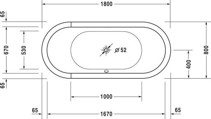 Immagine prodotto Duravit Vasca idromassaggio ovale STARCK 170 l 180x80 we 2 RS Combi-System P (170 l, 180 cm, 80 cm)