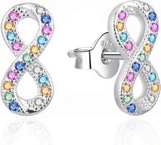 Produktbild Agato - Infinity silver earrings with colored zircons AGT-E078PC