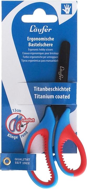 Immagine prodotto Läufer Forbici artigianali ergonomiche L "ufer, lunghezza: 130 mm, blu/rosso (13.13 cm)